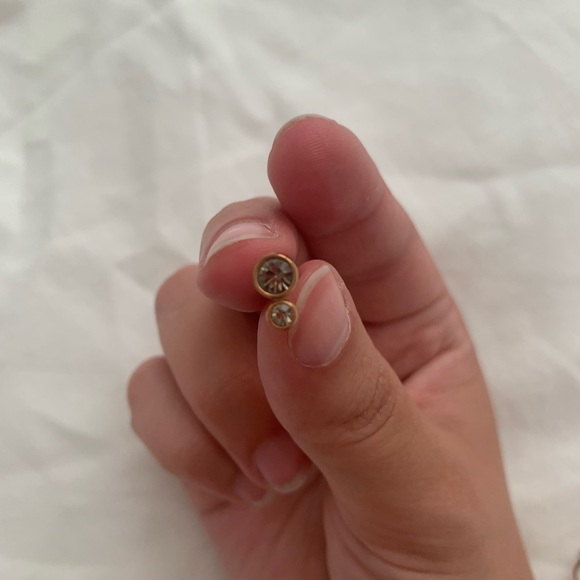 Fossil Rose Gold-Toned Stud Earrings with Matching Ear Jackets - Picture 2 of 7